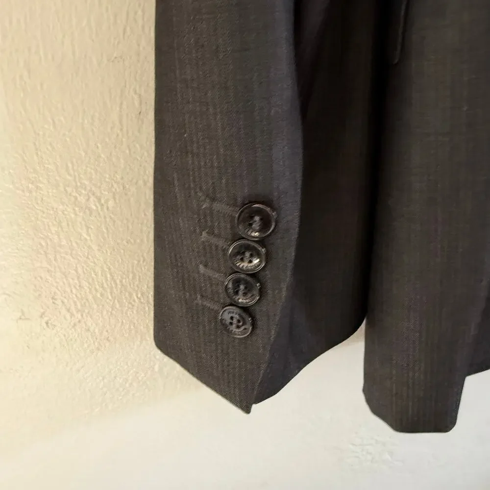 Versace Collection Sport Coat Blazer 100% Wool Dark Gray Light Pinstripe Size 50